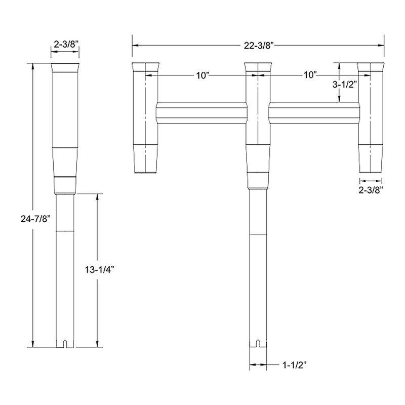 Load image into Gallery viewer, TACO Deluxe Trident Rod Holder Cluster Straight [F31-0780BXY-1]
