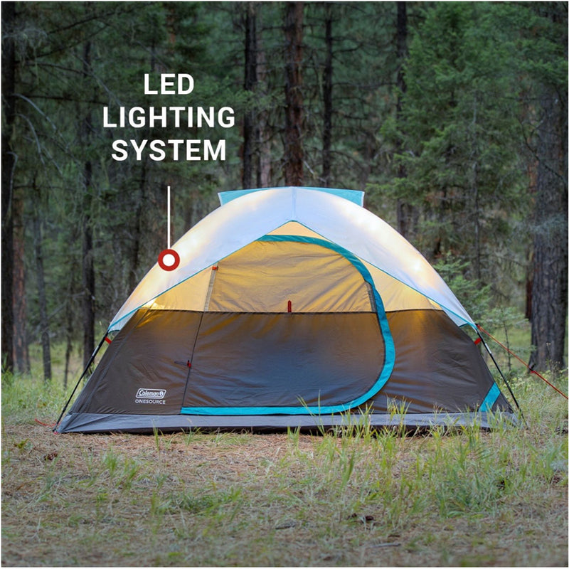 Load image into Gallery viewer, Coleman OneSource Rechargeable 4-Person Camping Dome Tent w/Airflow System  LED Lighting [2000035457]
